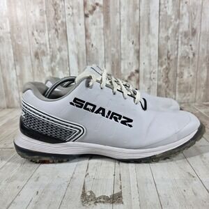 Sqairz Speed Mens White Black‎ Square Toe Spiked Golf Shoes Size 11.5 US